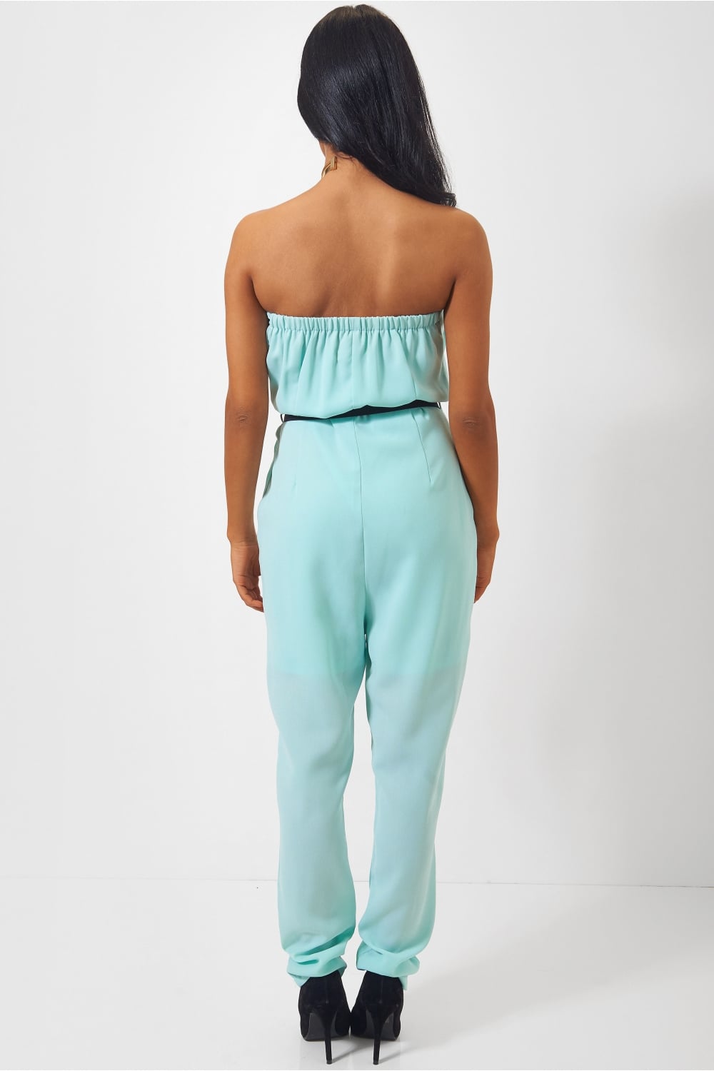Tia Turquoise Strapless Jumpsuit