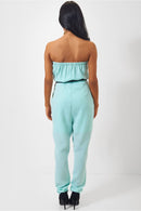 Tia Turquoise Strapless Jumpsuit