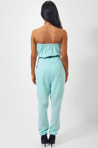 Tia Turquoise Strapless Jumpsuit