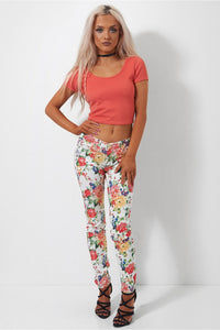 Sahara Coral Cross Back Crop Top