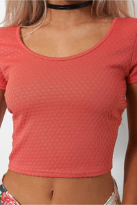 Sahara Coral Cross Back Crop Top