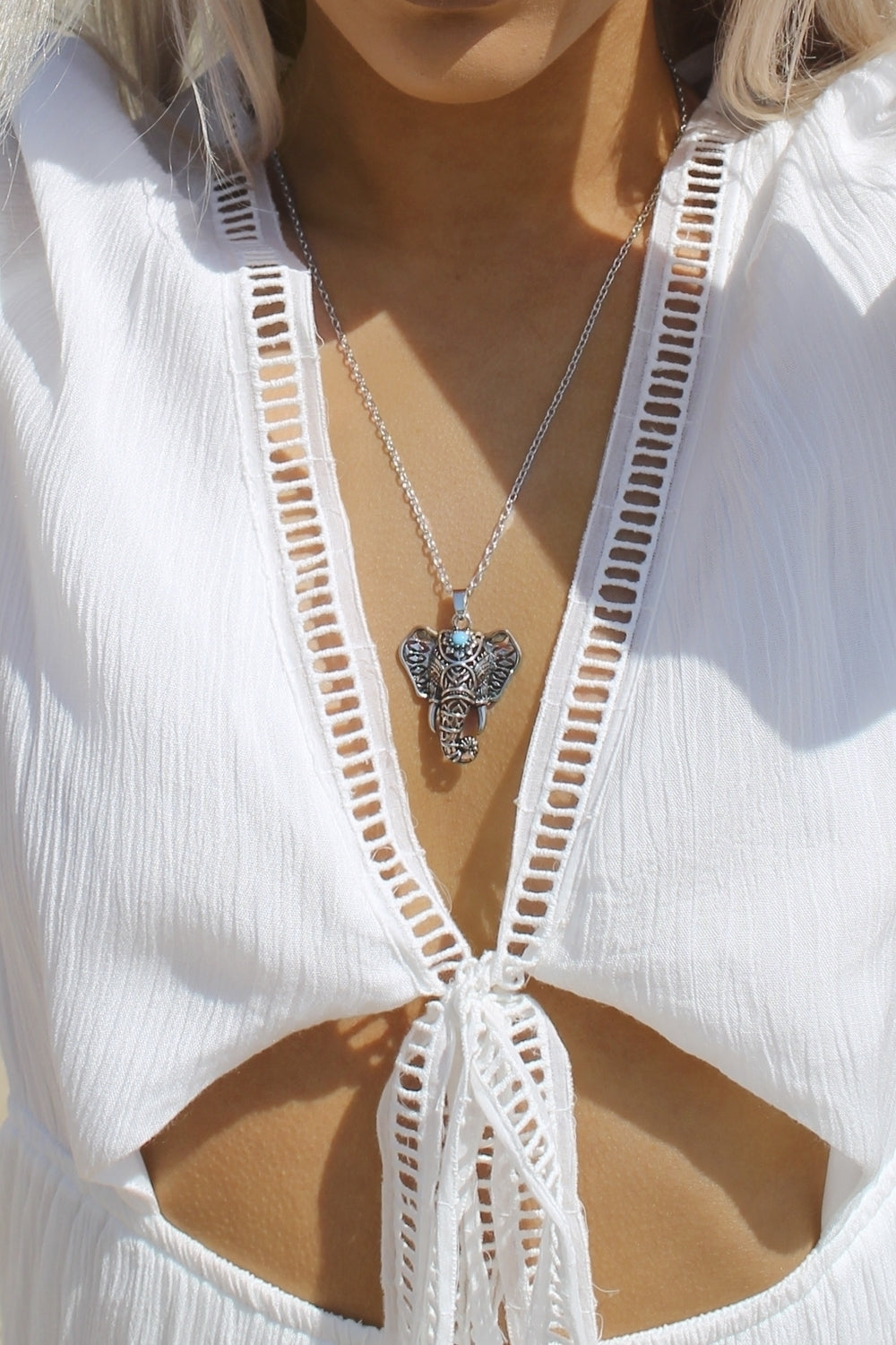 Silver Elephant Necklace