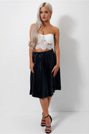 Stellar Black PU Midi Skirt