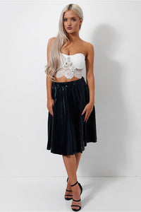 Stellar Black PU Midi Skirt