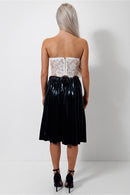 Stellar Black PU Midi Skirt