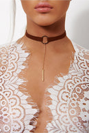 Sisi Tan & Gold Pendant Choker