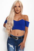 Liona Bardot Blue Bralet Top