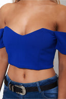 Liona Bardot Blue Bralet Top