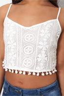 Lucille Pom Pom Crochet Bralet Top