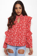Nola Red Floral Blouse