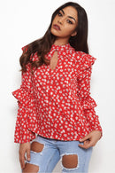 Nola Red Floral Blouse