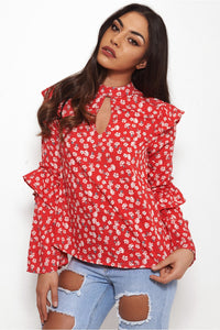 Nola Red Floral Blouse