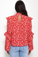 Nola Red Floral Blouse