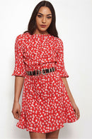 Poppy Red Floral Dress