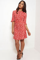 Poppy Red Floral Dress
