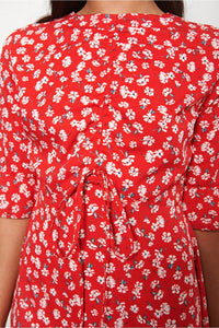 Poppy Red Floral Dress