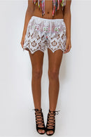 Malin White Lace Shorts