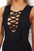 Black Lace Up Bodysuit