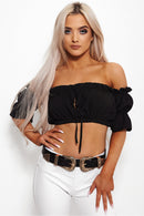 Biba Black Bardot Top