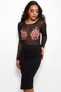 Pia Black Basic Pencil Skirt