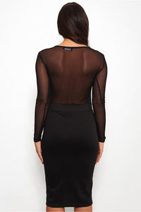 Pia Black Basic Pencil Skirt