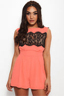 Pagan Coral Lace Playsuit