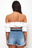 Biba White Bardot Top