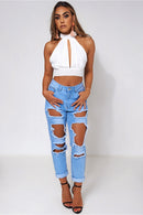 Freya White Backless Top
