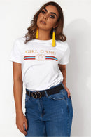 Girl Gang White Slogan T-Shirt
