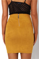 Mustard Lace Up Skirt