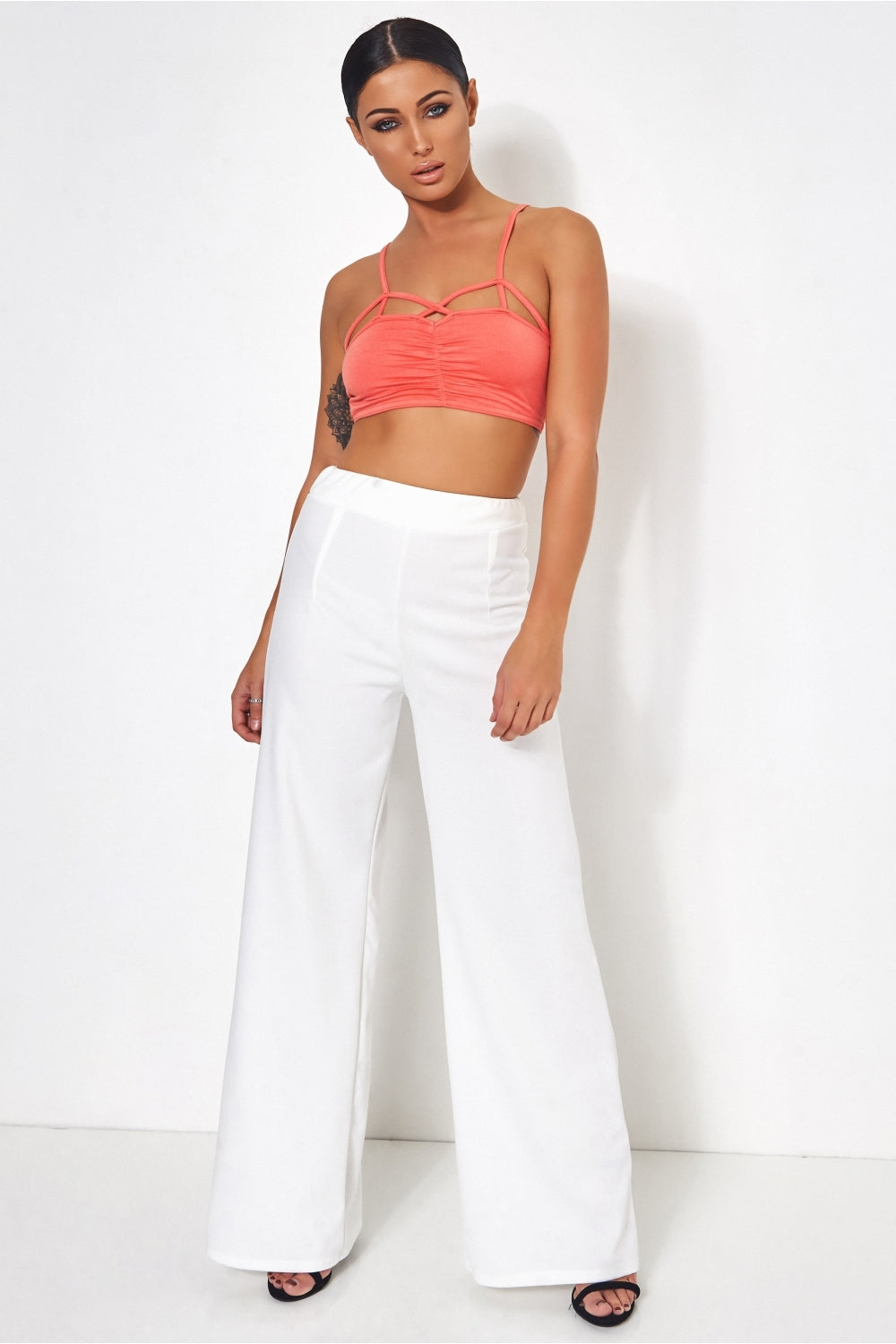 Sisi Coral Caged Bralet Top