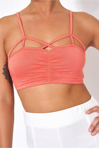 Sisi Coral Caged Bralet Top
