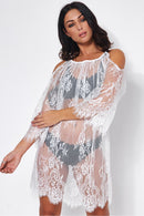 Lola White Lace Cover Up
