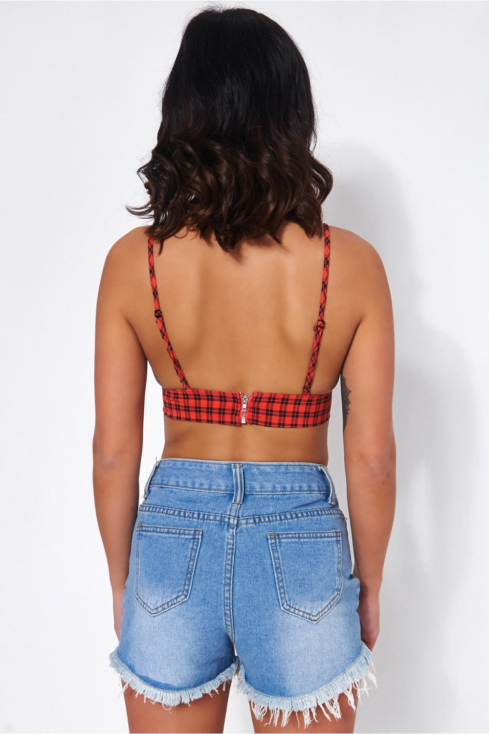 Red Gingham Bralet Top