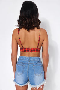 Red Gingham Bralet Top