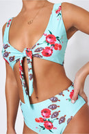 Motel Aqua Floral High Waisted Bikini