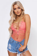 Miu Coral Lace Bodysuit