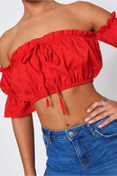 Biba Red Bardot Top