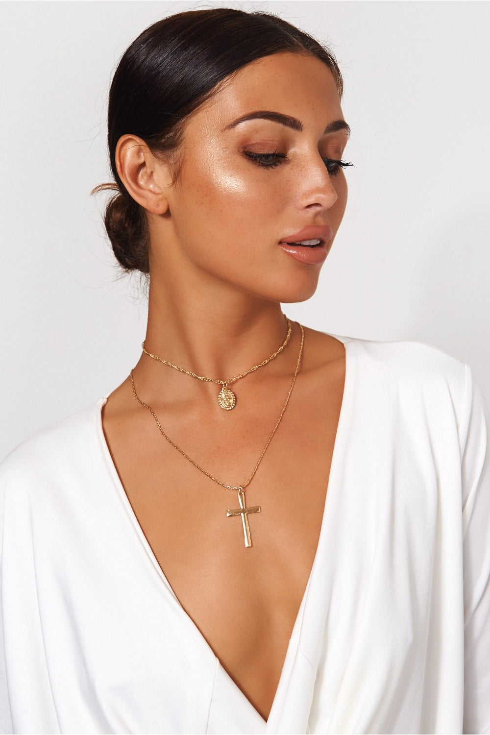 Hawaii Gold Overlay Cross Necklace