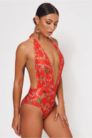 Limited Edition Red Chain Print Swimsuit