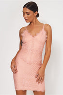 Jona Nude Lace Bodycon Dress