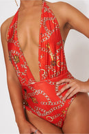 Limited Edition Red Chain Print Swimsuit