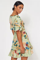 Green Floral Shift Dress