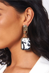 Gold Marble Earrings