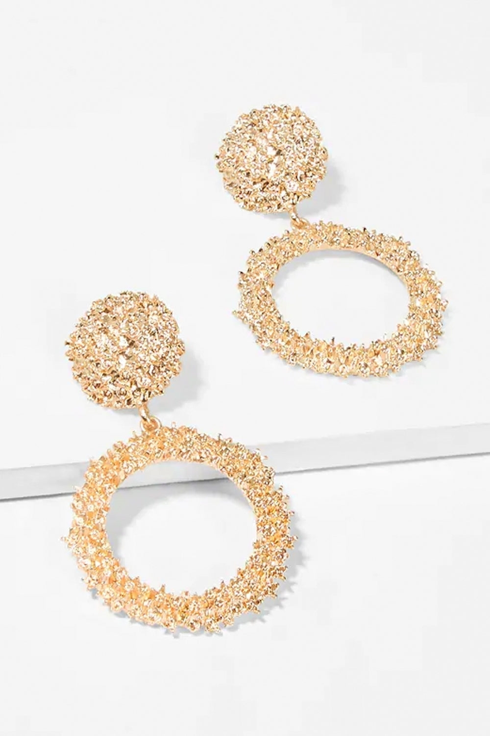 Alia Gold Circle Statement Earrings