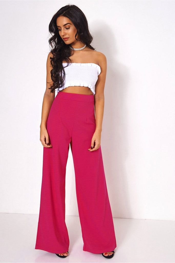 Pink trousers wide leg shop