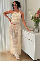 Regina Beige Frill Skirt Co-ord