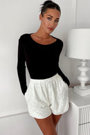 Mina White Sequin Shorts