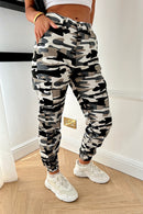 Layla Black Camouflage Cargo Trousers