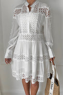 Bea White Button Smock Dress
